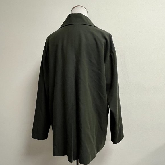 Lat Naylor Think Tank vintage olive army green wool swing jacket 2 M lined - Picture 8 of 13